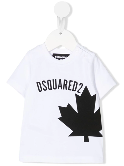 Dsquared2 Babies' Logo-print T-shirt In Weiss