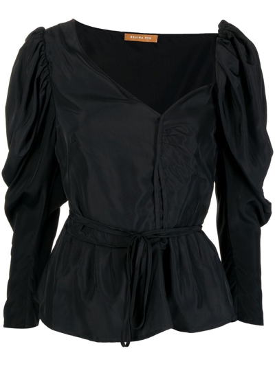 Rejina Pyo Fiona Puff-sleeve Blouse In Black