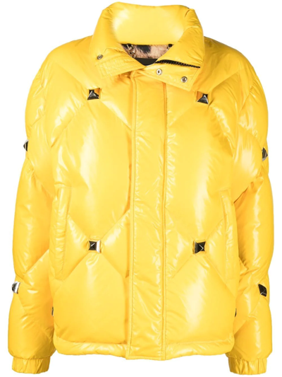 Philipp Plein Short Puffer Jacket In Gelb