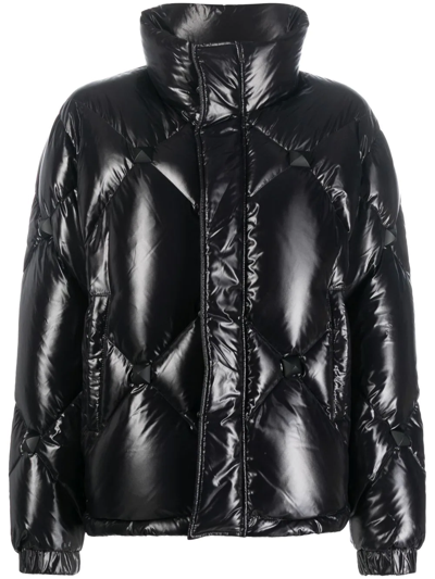 Philipp Plein Quilted Puffer Jacket In Schwarz