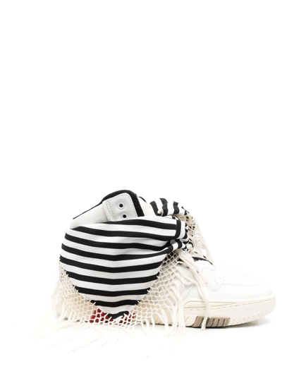 Saint Laurent Fringed Sneaker In White