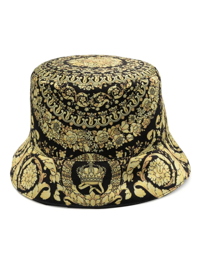 Versace Baroque Print Reversible Bucket Hat In Gold
