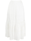 Loveshackfancy Quill Midi Skirt In White In Weiss