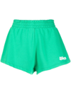 Reina Olga Billie Jersey-fleece Track Shorts In Green