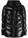 Moncler Hooded Padded Coat In Schwarz