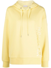 Moncler Tonal Logo Hoodie Sweater In Yellow