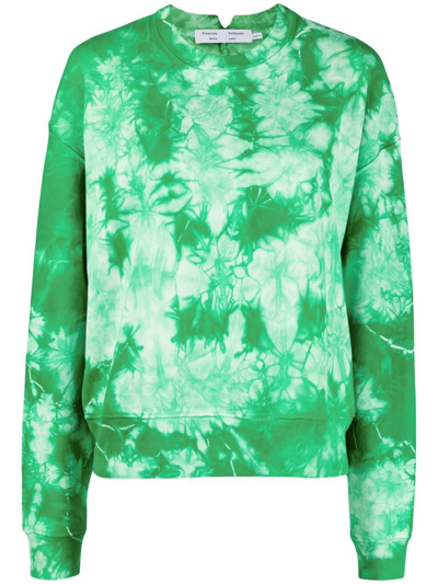 Proenza Schouler White Label Tie-dyed Cotton-jersey Sweatshirt In Verde