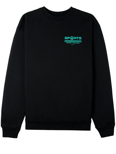 Sporty And Rich Cotton Sport Sweatshirt In Black