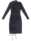 Balenciaga Drawstring-detailed Minidress In Black