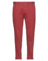 HILTL HILTL MAN PANTS BRICK RED SIZE 40 COTTON, ELASTANE