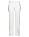 Brian Dales Woman Pants Ivory Size 12 Cotton, Viscose In White