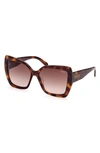 Emilio Pucci 58mm Butterfly Sunglasses In Dark Havana / Gradient Brown