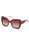 Pucci 58mm Butterfly Sunglasses In Shiny Violet / Gradient Brown