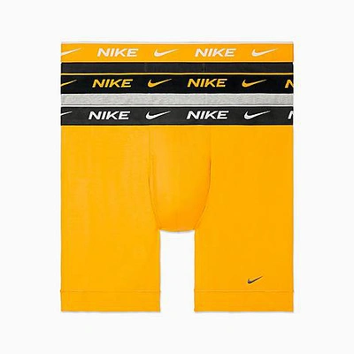 Nike Men's Stretch Boxer Briefs (3-pack) In Yellow/grey/black