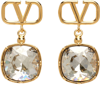 Valentino Vlogo Crystal-embellished Earrings In Mh5 Oro 18/crystal S