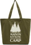 MAISON KITSUNÉ KHAKI 'MAISON KITSUNÉ CAMP' TOTE