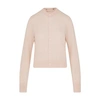 Acne Studios Keva Logo-patch Wool Cardigan In Faded Pink Melange