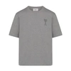 Ami Alexandre Mattiussi Logo Boxy Cotton Jersey T-shirt In Grey