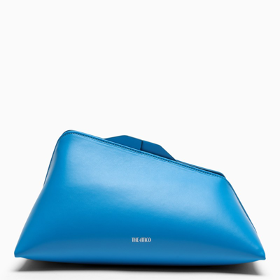 Attico Turquoise 8.30pm Clutch In Plain Leather In Light Blue