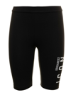 Dsquared2 D-squared2 Woman's Black Stretch Cotton  Cycling Shorts With Logo Print In Black