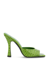 Attico 105mm Anais Croc Embossed Leather Mules In Pistache