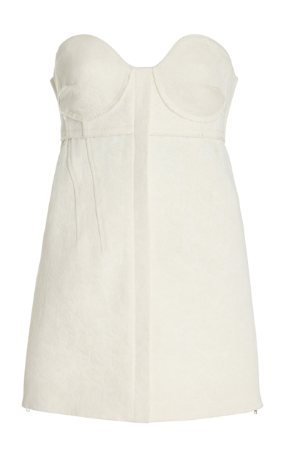 Proenza Schouler Patterned-jacquard Bustier Top In White