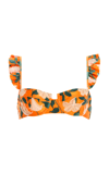 Agua By Agua Bendita Kiwi Ruffled Floral-print Recycled Underwired Bikini Top In Print