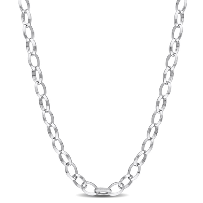 Amour 8 Mm Rolo Chain Necklace In Sterling Silver In White