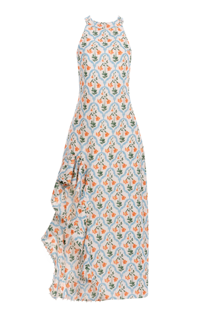 Agua By Agua Bendita Women's Gerbera Sabanero Atardecer Linen Maxi Dress In Print