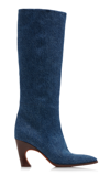 Chloé Oli Denim Boots In Dark Wash