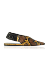 Proenza Schouler Snake-embossed Leather Slingback Flat In Print