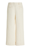 Proenza Schouler Floral Jacquard Straight-leg Pants In White