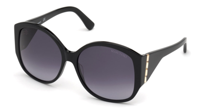 Guess By Marciano Gradient Smoke Butterfly Ladies Sunglasses Gm0809-s 01b 60 In Black