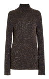 Proenza Schouler Cutout Sequined Knitted Turtleneck Sweater In Brown