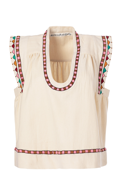 Alix Of Bohemia Women's Nehru Sand Dollar Cotton Top In Multi