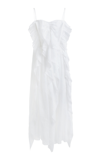 Chloé Women's Ruffled Ramie Voile Midi Dress In White,pink