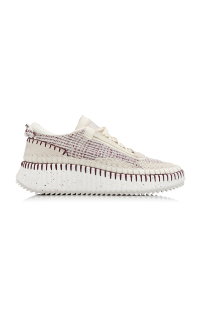 Chloé Chloe Nama Panelled Recycled Mesh Sneakers In 56a Obscure Purpl
