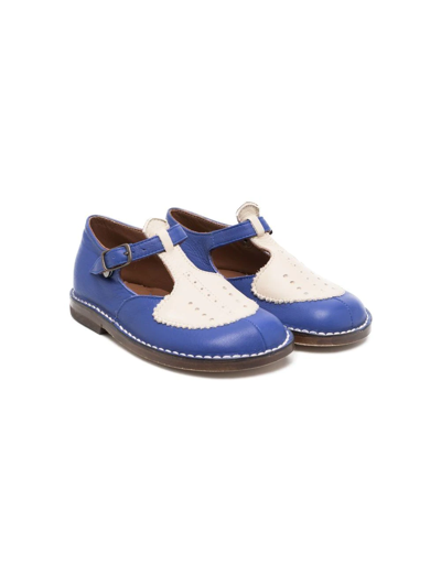 Pèpè Kids' Laura Two-tone Cut-out Shoes In Blue