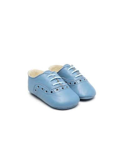 Pèpè Babies' Perforated Lace-up Shoes In Blue