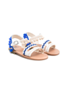 Pèpè Cecilia Pompom Sandals In White