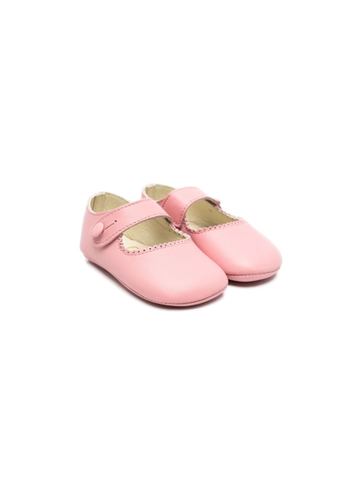 Pèpè Babies' Amy Button Strap Crib Shoes In Pink