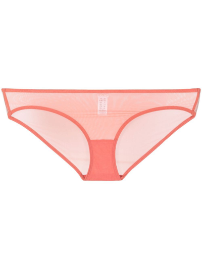 Eres Sheer Panelled Briefs In Pink
