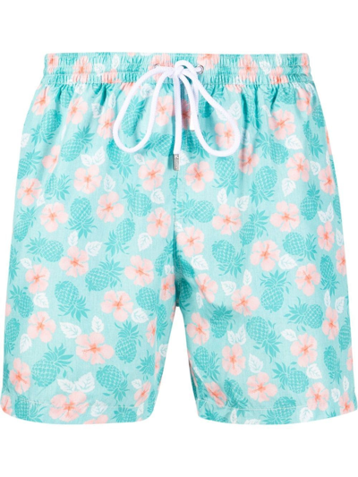 Barba Floral-print Swimming Shorts In Green