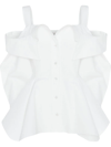 Alexander Mcqueen Cotton Poplin Deconstructed Shirt In White