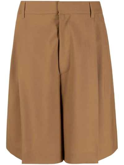 Marni Knee-length Wool Shorts In Brown