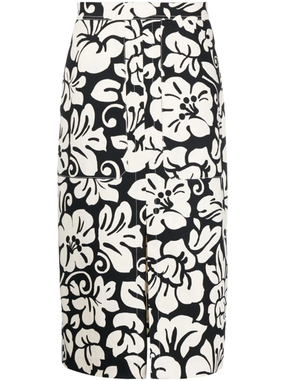 Odeeh All-over Graphic-print Skirt In Black