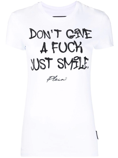 Philipp Plein Sexy Pure Rhinestone-embellished T-shirt In White