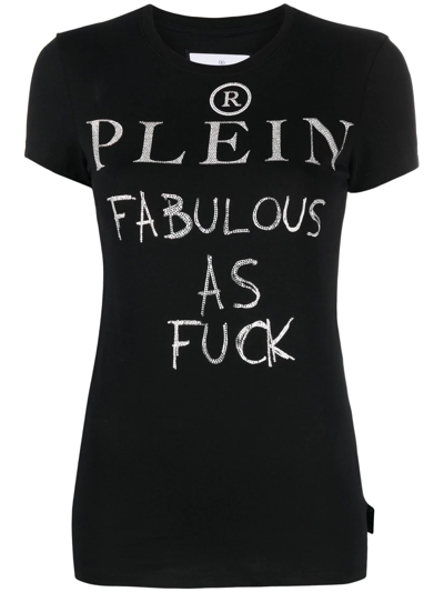 Philipp Plein Sexy Pure Rhinestone-embellished T-shirt In Black