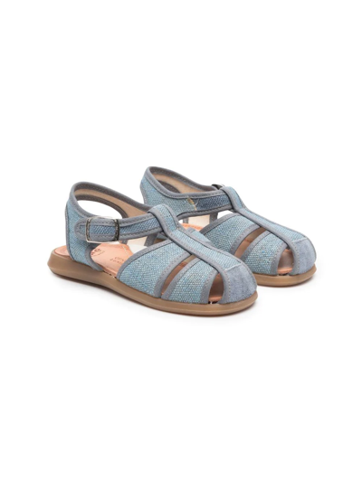 Pèpè Kids' Alix Caged Buckle Sandals In Blue