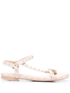 Agl Attilio Giusti Leombruni Stud-detailing Open-toe Sandals In Pink
